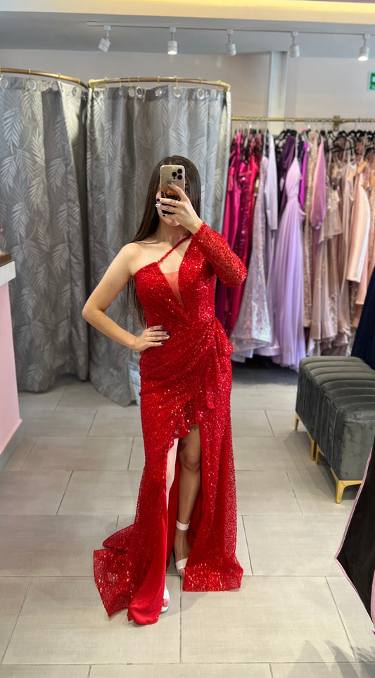 Vestido una manga asimétrico